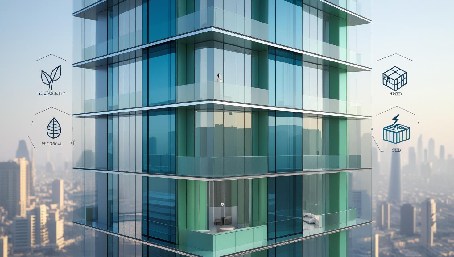 نمای مدرن شیشه