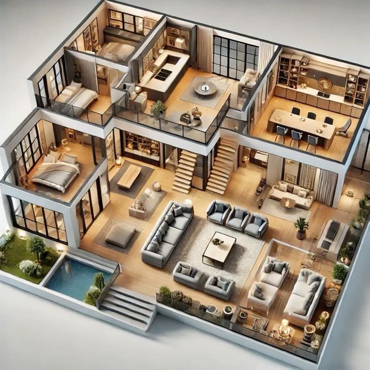 طراحی ویلا رایگان با اتاقهای لوکس و پلان باز: راهنمای کامل