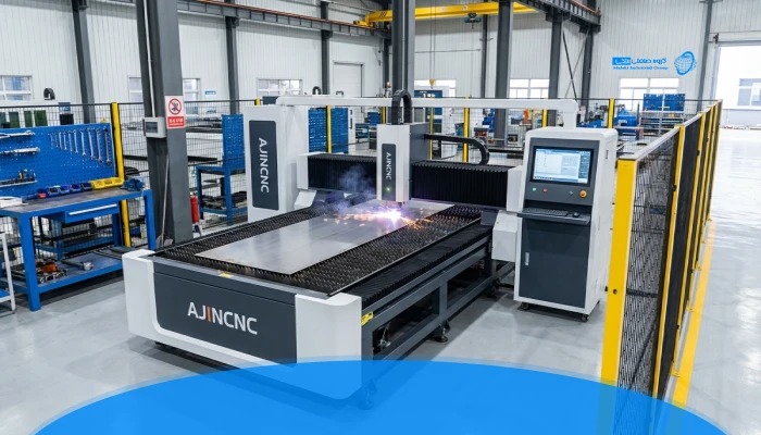 دستگاه برش لیزر 6 متری در کارگاه صنعتی با برش دقیق ورق فلزی طولانی