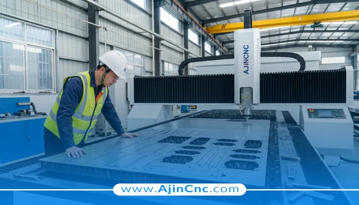 بازرسی ورقهای برش خورده توسط دستگاه لیزر ۶ متری و نمایش چیدمان بهینه قطعات