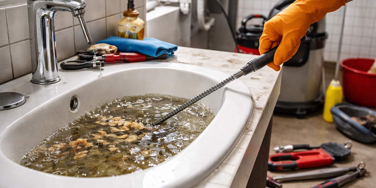 گرفتگی لوله روشویی توالت در ساختمان مسکونی