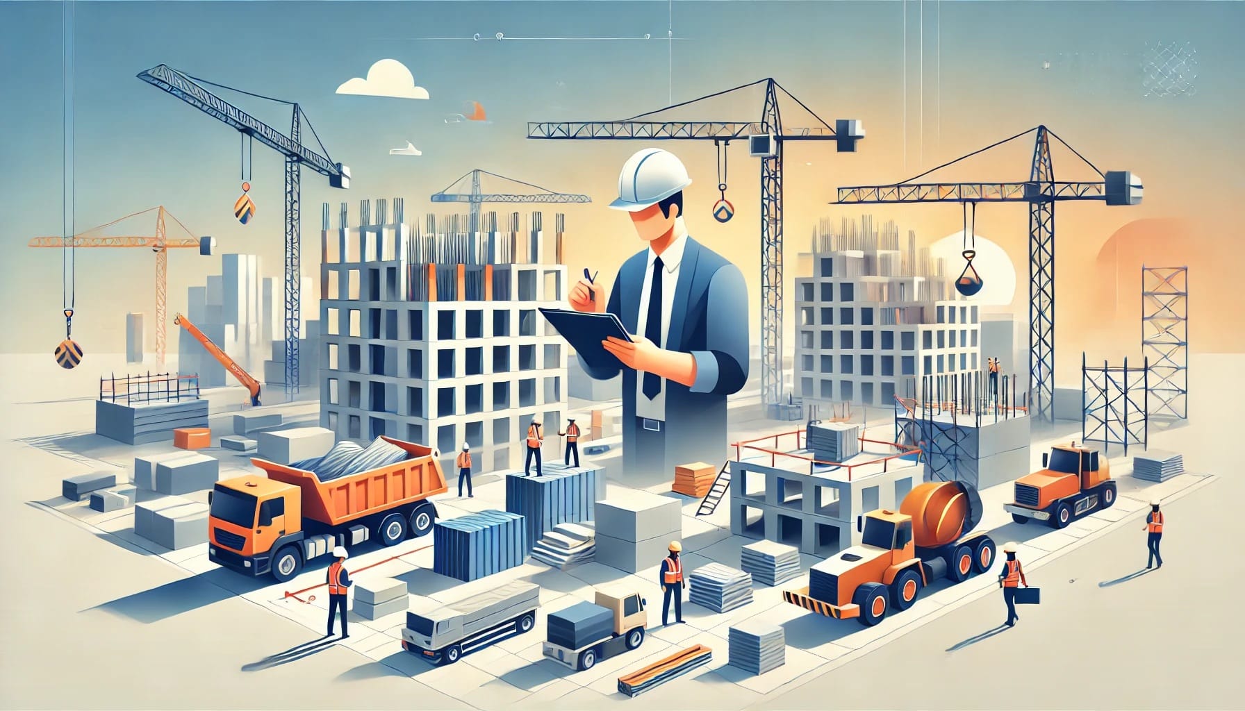 مدیر پروژه ساختمانی در حال بررسی گانتچارت و برنامهریزی زمانبندی
