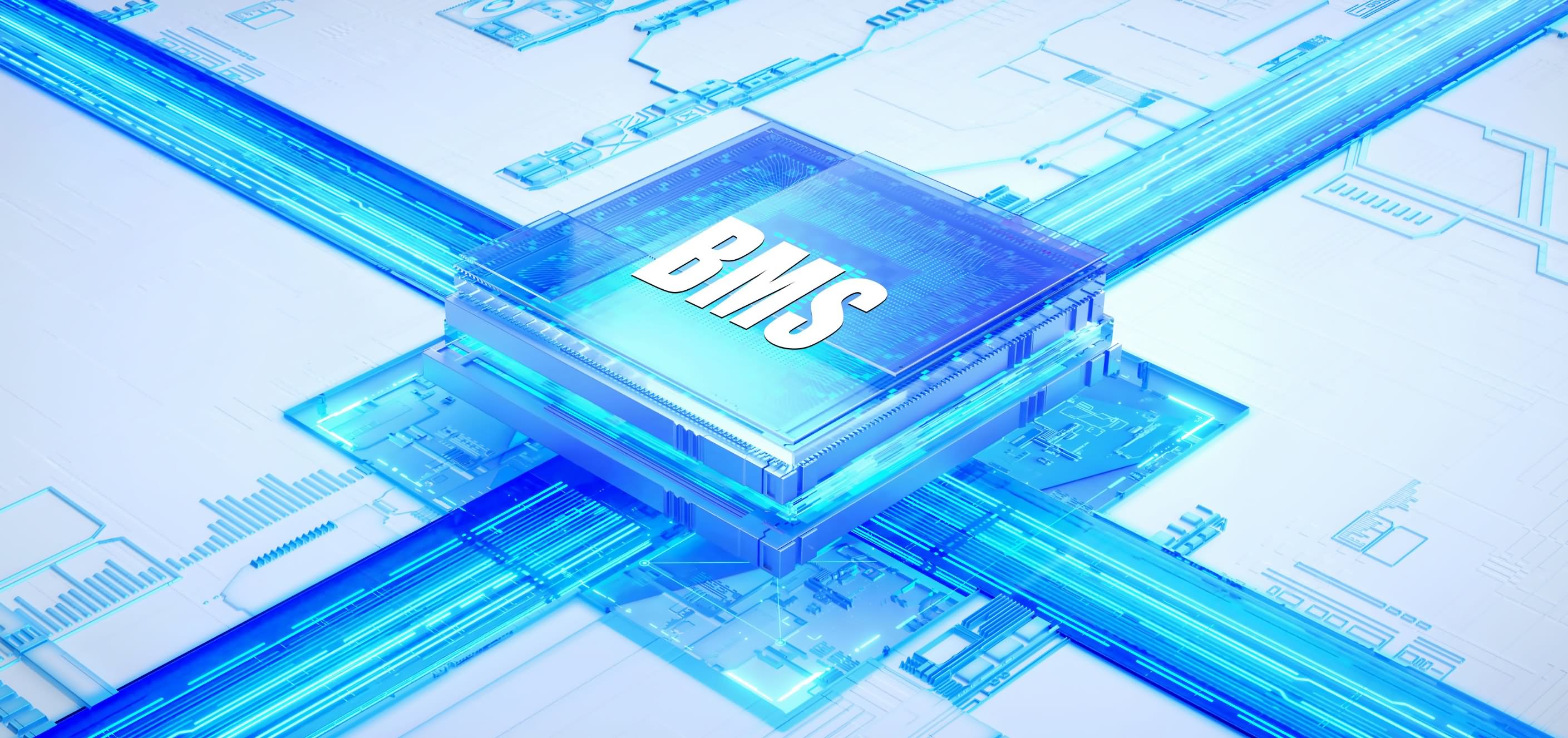 نمایش اجزای اصلی سیستم BMS و ارتباطات آنها